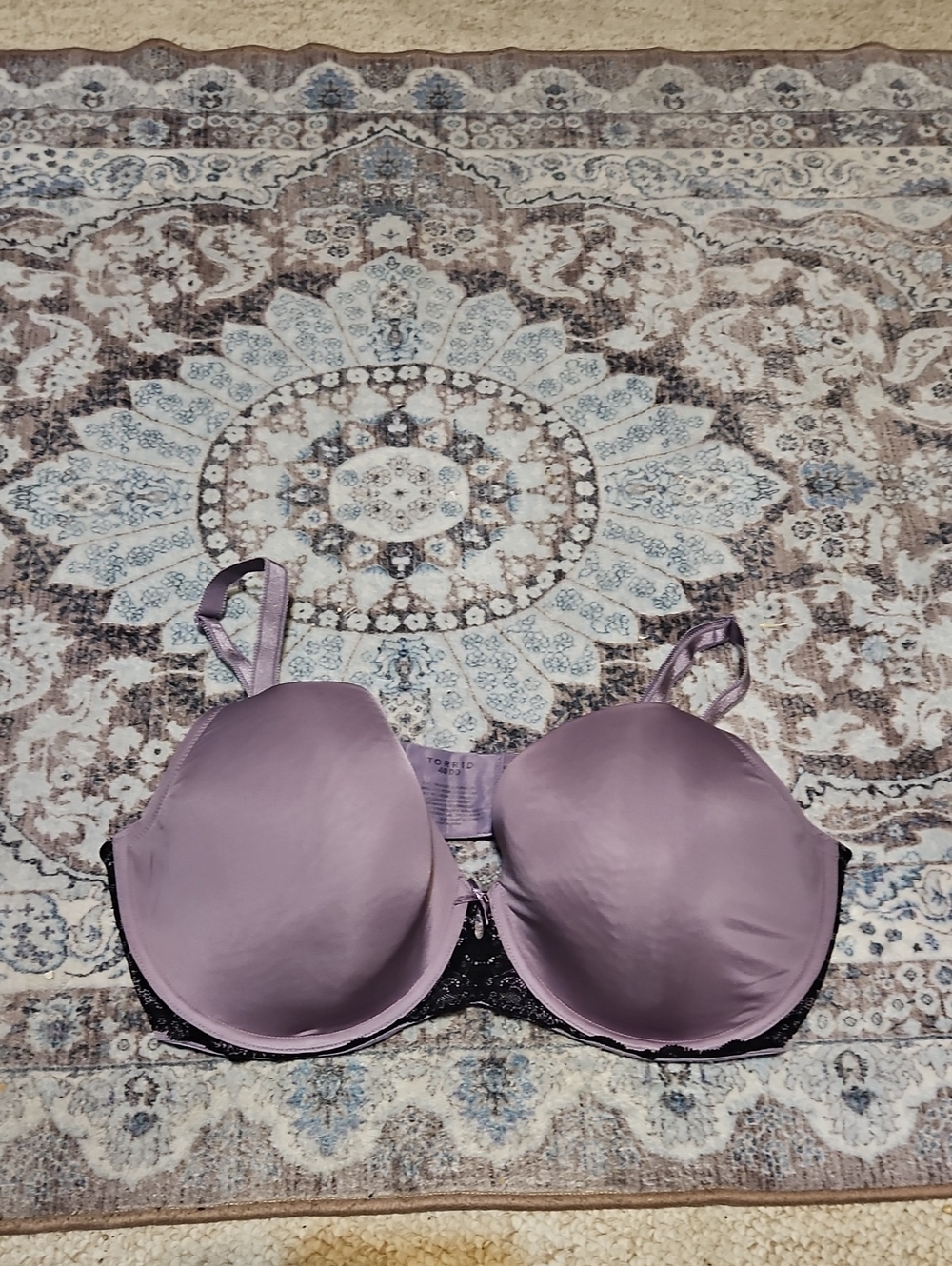 torrid Lavender T-Shirt Bra with Black Lace Band